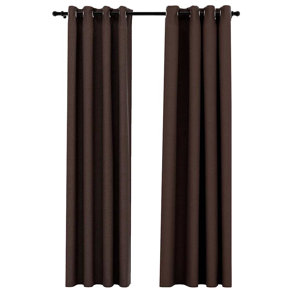 Tende Oscuranti Effetto Lino con Occhielli 2pz Talpa 140x225cm | homemem39