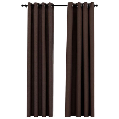 Tende Oscuranti Effetto Lino con Occhielli 2 pz Talpa 140x245cm