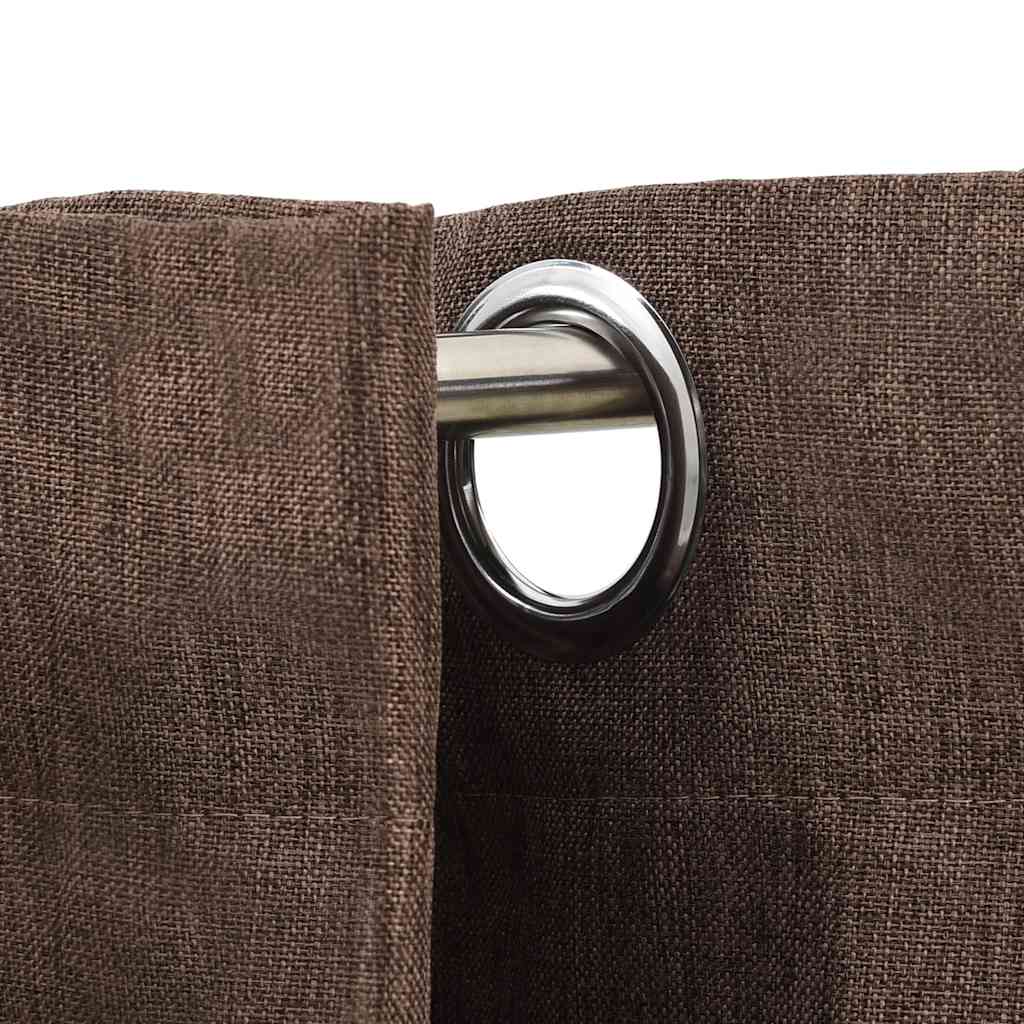 Tende Oscuranti Effetto Lino con Occhielli 2 pz Talpa 140x245cm | homemem39