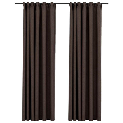 Tende Oscuranti con Ganci Effetto Lino 2 pz Talpa 140x225 cm | homemem39
