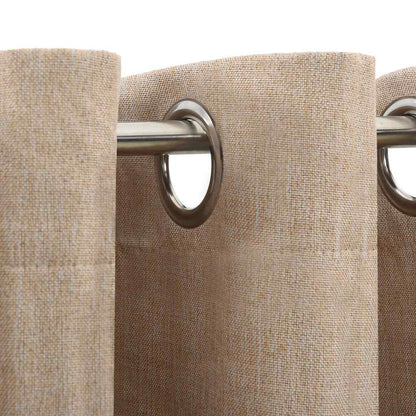 Tenda Oscurante Effetto Lino con Occhielli Beige 290x245 cm | homemem39