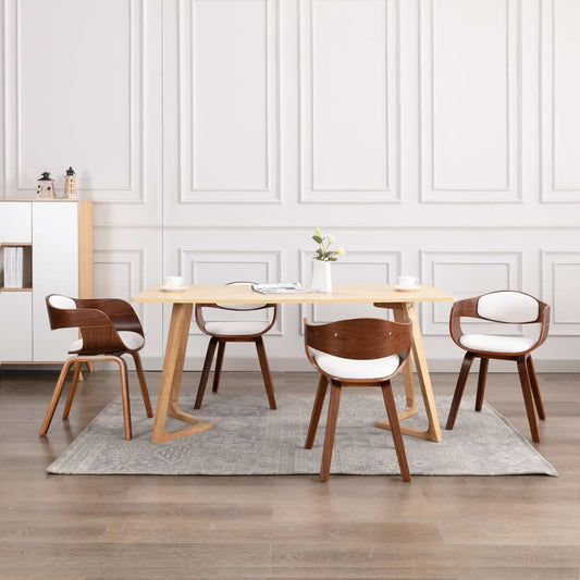 Sedie da Pranzo 4 pz in Legno Piegato e Similpelle | homemem39