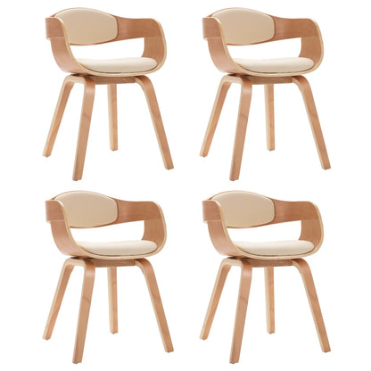 Sedie da Pranzo 4 pz in Legno Curvato e Similpelle | homemem39