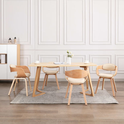 Sedie da Pranzo 4 pz in Legno Curvato e Similpelle | homemem39