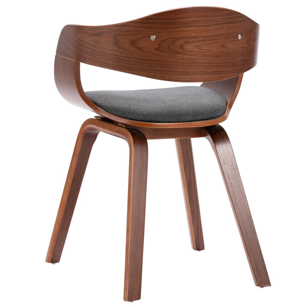 Sedie da Pranzo 6 pz in Legno Curvato e Tessuto Grigio | homemem39