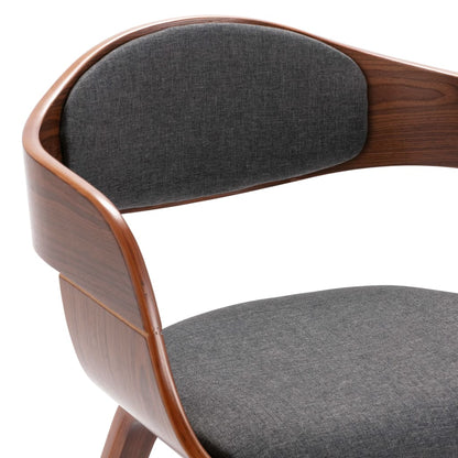 Sedie da Pranzo 6 pz in Legno Curvato e Tessuto Grigio | homemem39