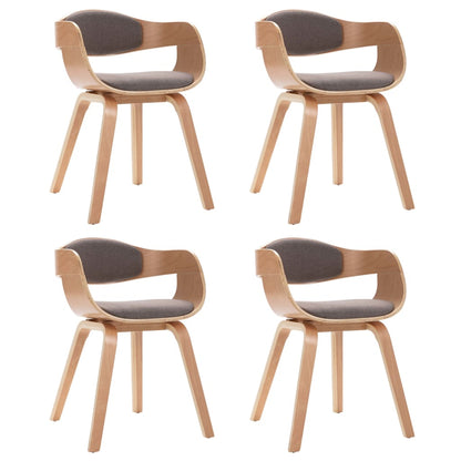 Sedie da Pranzo 4 pz in Legno Piegato e Tessuto Grigio Talpa | homemem39