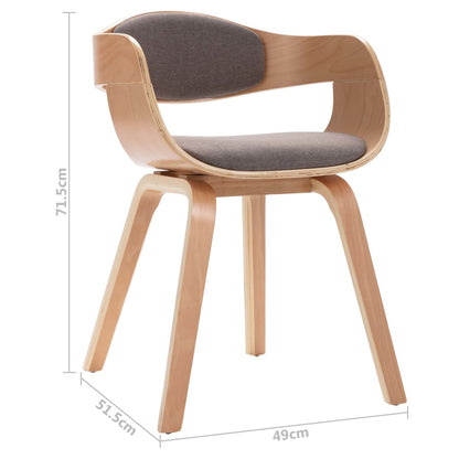 Sedie da Pranzo 4 pz in Legno Piegato e Tessuto Grigio Talpa | homemem39