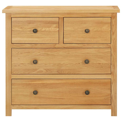 Cassettiera 80x35x75 cm in Legno Massello di Rovere - homemem39