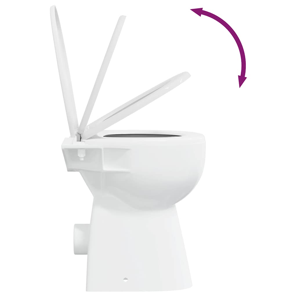 WC Senza Brida 7 cm Altezza Extra Chiusura Rallentata Ceramica Bianca | homemem39