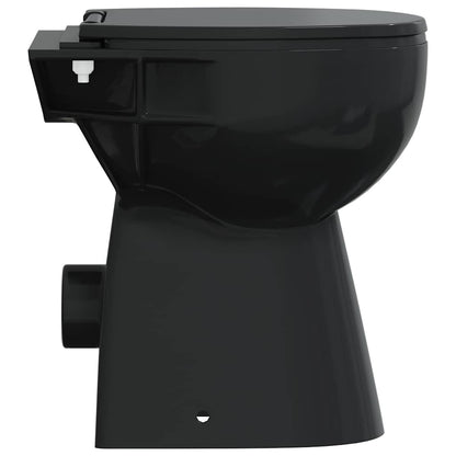 WC Senza Brida 7 cm Altezza Extra Chiusura Rallentata Ceramica Nera | homemem39
