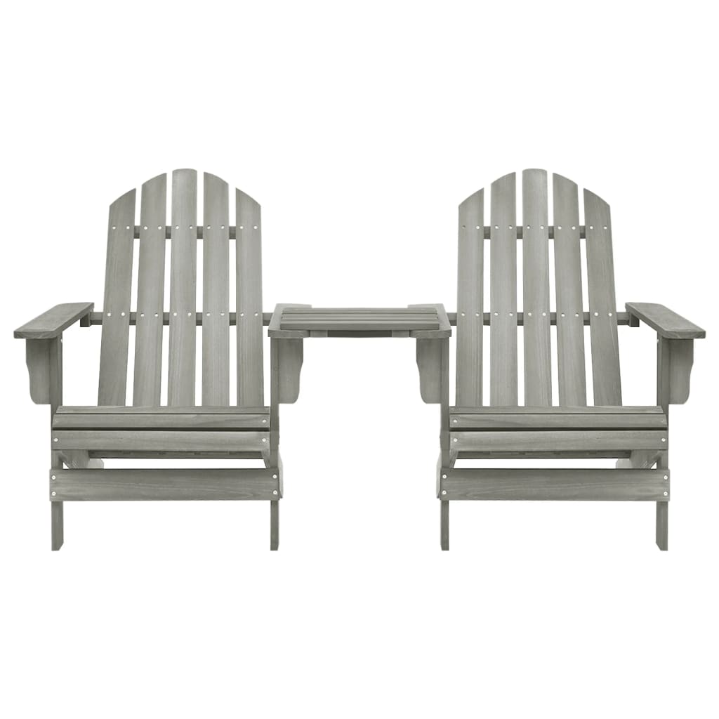 Sedie da Giardino Adirondack con Tavolino in Legno Abete Grigio - homemem39