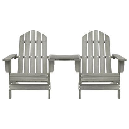 Sedie da Giardino Adirondack con Tavolino in Legno Abete Grigio - homemem39