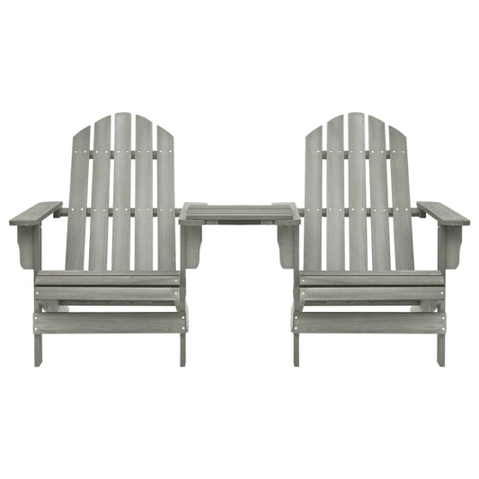 Sedie da Giardino Adirondack con Tavolino in Legno Abete Grigio - homemem39