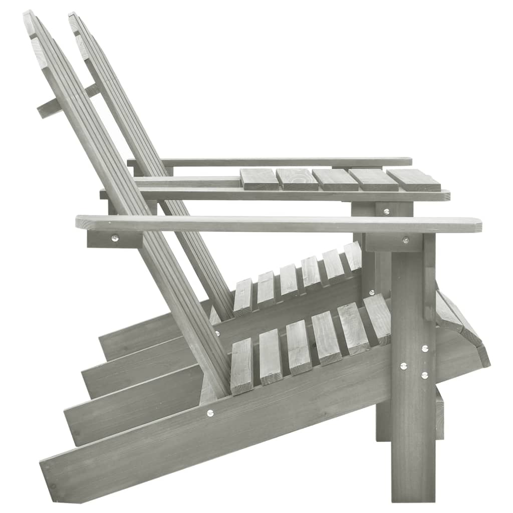Sedie da Giardino Adirondack con Tavolino in Legno Abete Grigio - homemem39