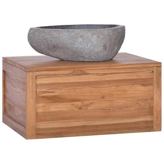 Armadietto da Bagno a Parete 60x45x30 cm Legno Massello di Teak