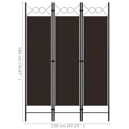 Paravento a 3 Pannelli Marrone 120x180 cm - homemem39
