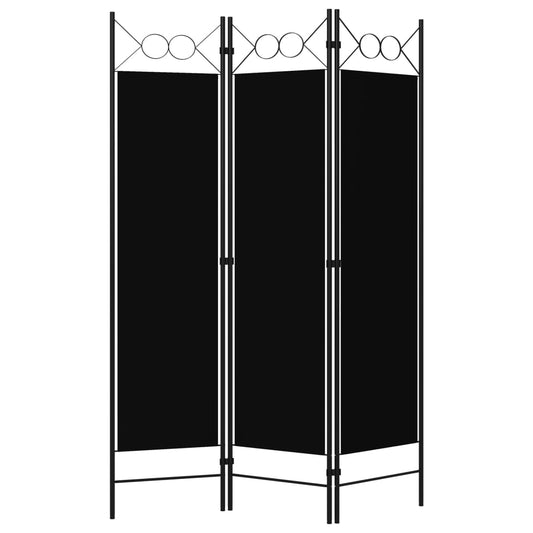 Paravento a 3 Pannelli Nero 120x180 cm - homemem39