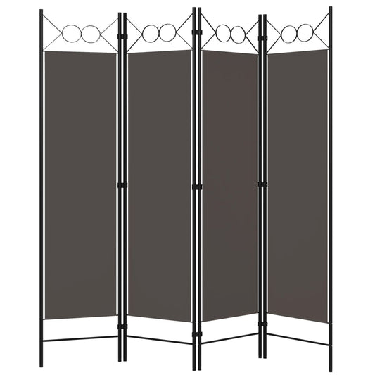 Paravento a 4 Pannelli Antracite 160x180 cm - homemem39