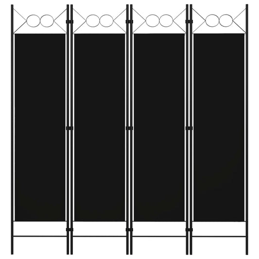 Paravento a 4 Pannelli Nero 160x180 cm - homemem39