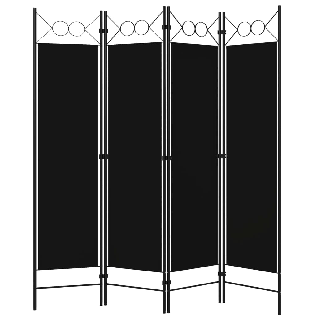Paravento a 4 Pannelli Nero 160x180 cm - homemem39