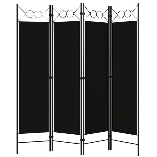 Paravento a 4 Pannelli Nero 160x180 cm - homemem39