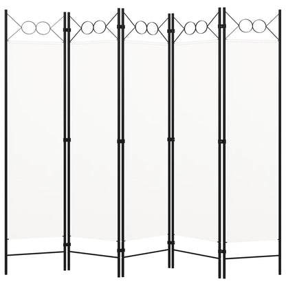 Paravento a 5 Pannelli Bianco 200x180 cm