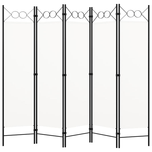 Paravento a 5 Pannelli Bianco 200x180 cm - homemem39