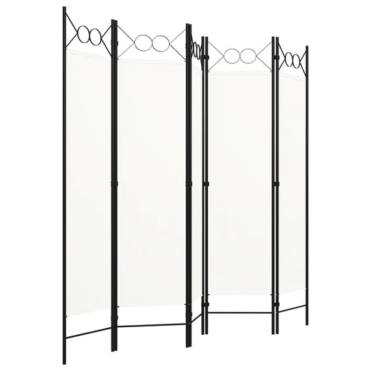 Paravento a 5 Pannelli Bianco 200x180 cm - homemem39