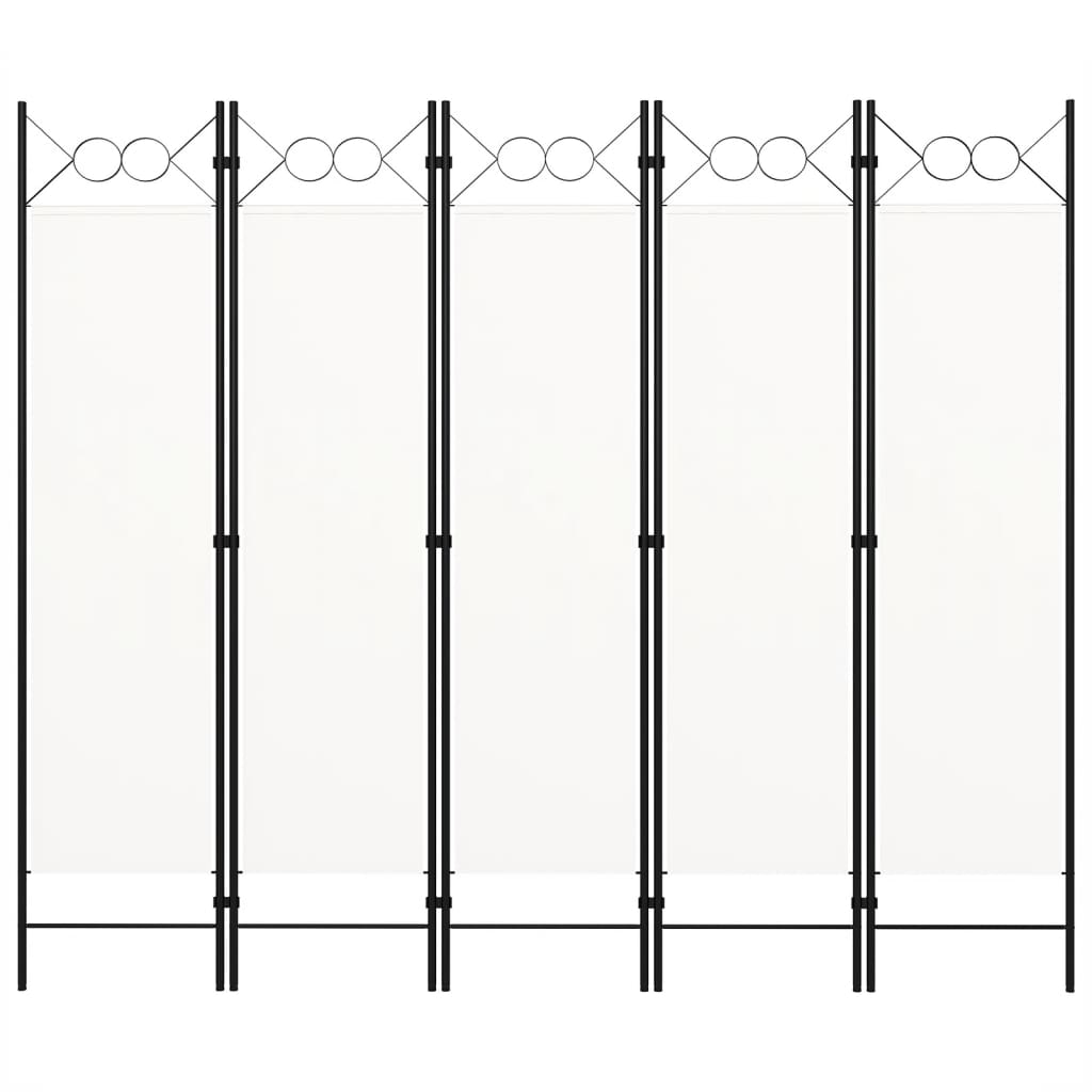 Paravento a 5 Pannelli Bianco 200x180 cm | homemem39