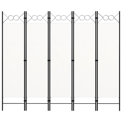 Paravento a 5 Pannelli Bianco 200x180 cm