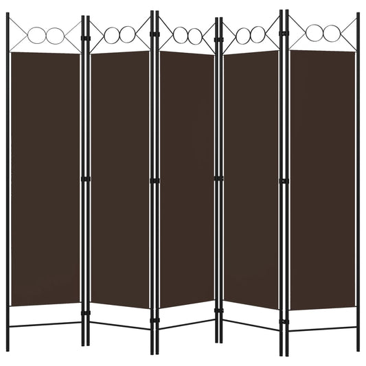 Paravento a 5 Pannelli Marrone 200x180 cm - homemem39