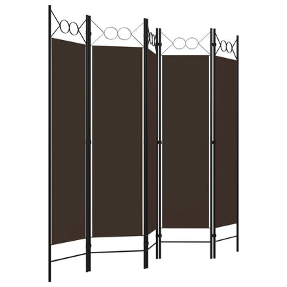 Paravento a 5 Pannelli Marrone 200x180 cm - homemem39