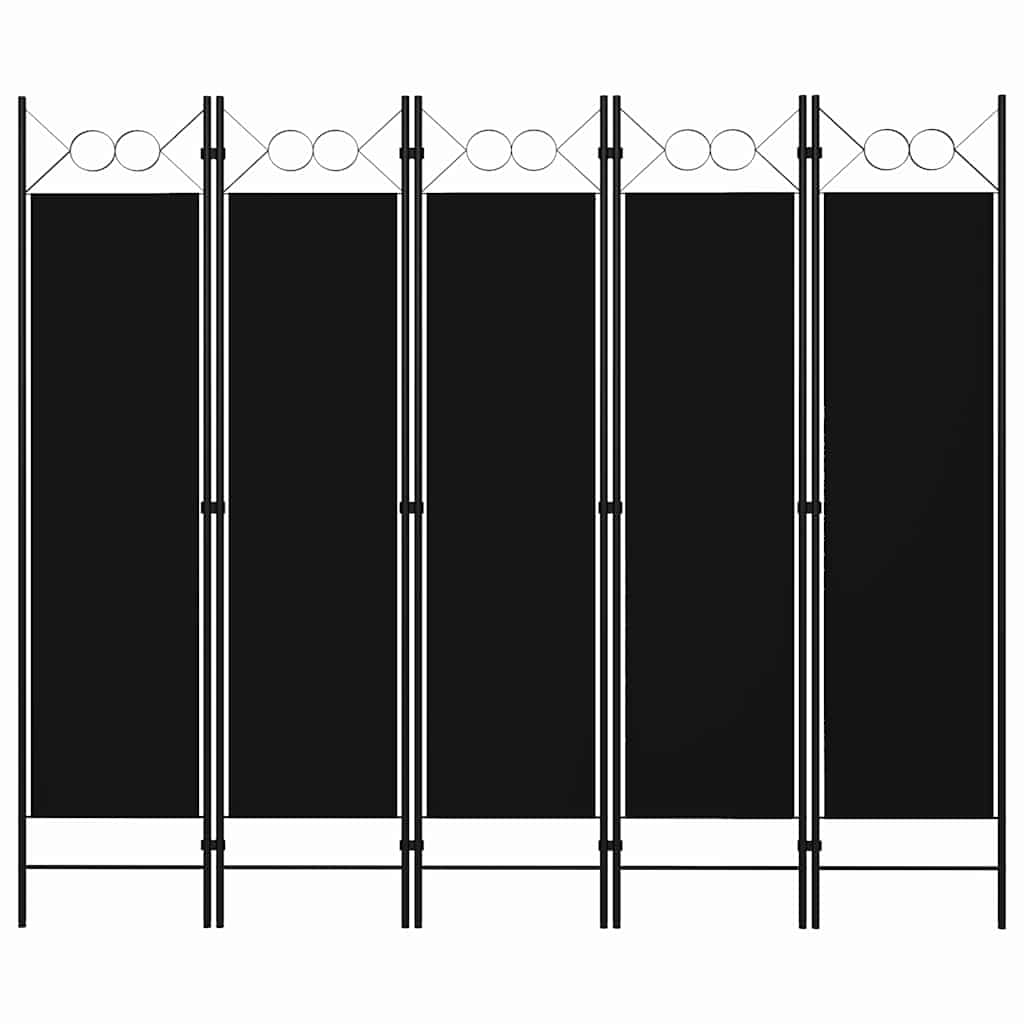 Paravento a 5 Pannelli Nero 200x180 cm | homemem39
