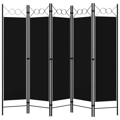 Paravento a 5 Pannelli Nero 200x180 cm | homemem39