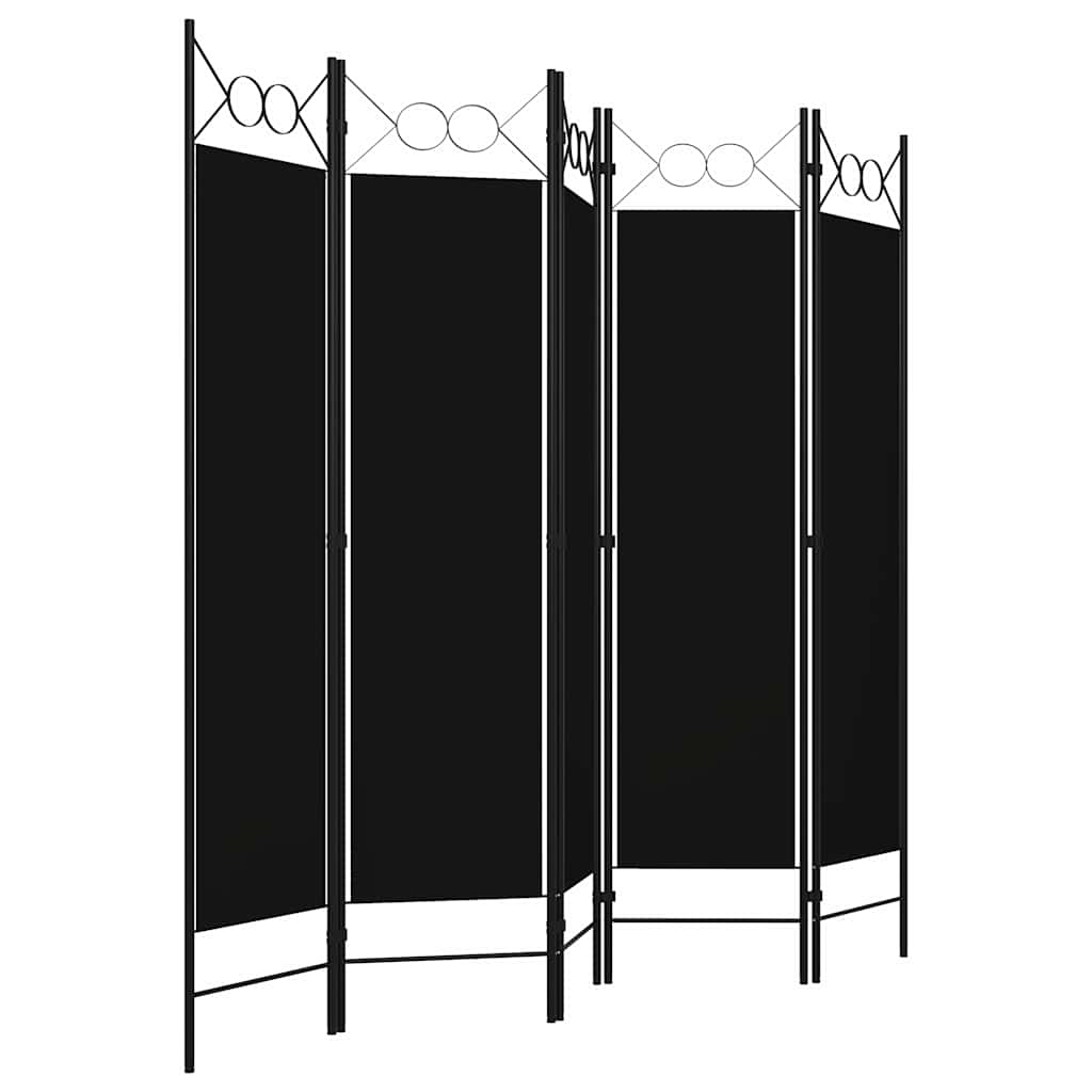 Paravento a 5 Pannelli Nero 200x180 cm | homemem39