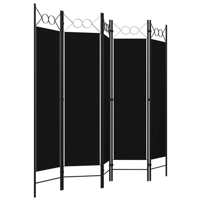 Paravento a 5 Pannelli Nero 200x180 cm | homemem39