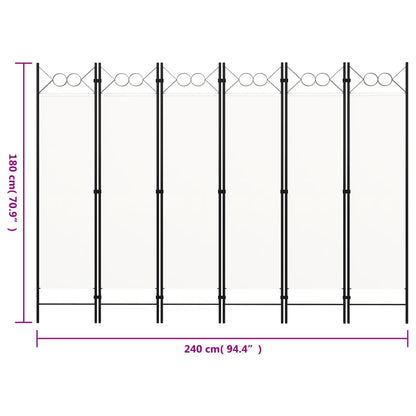 Paravento a 6 Pannelli Bianco 240x180 cm - homemem39