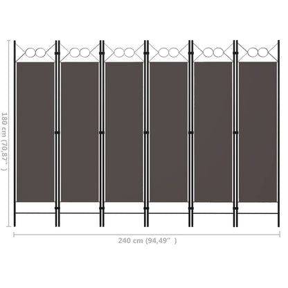 Paravento a 6 Pannelli Antracite 240x180 cm | homemem39