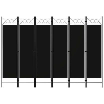 Paravento a 6 Pannelli Nero 240x180 cm