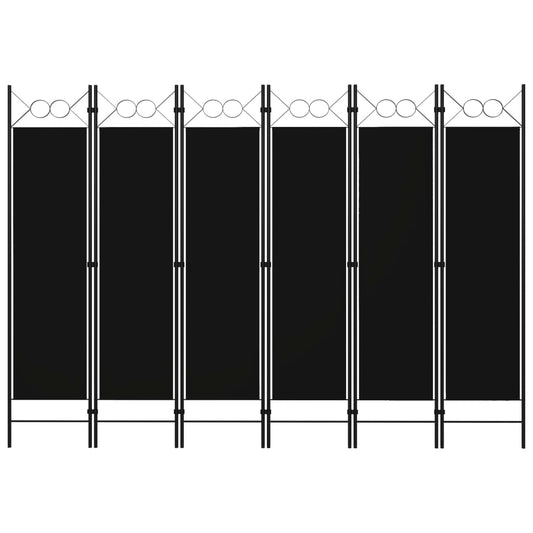 Paravento a 6 Pannelli Nero 240x180 cm - homemem39