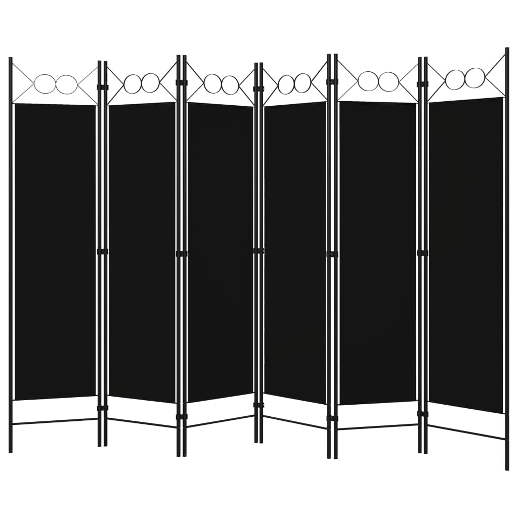 Paravento a 6 Pannelli Nero 240x180 cm | homemem39