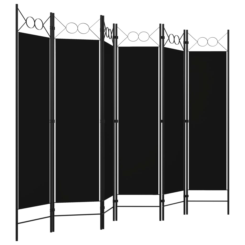 Paravento a 6 Pannelli Nero 240x180 cm | homemem39