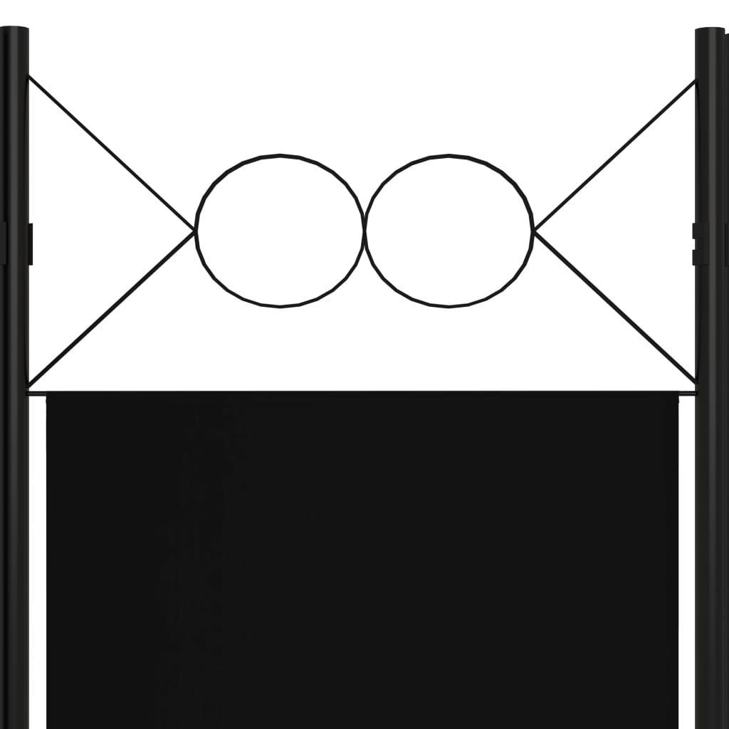 Paravento a 6 Pannelli Nero 240x180 cm - homemem39