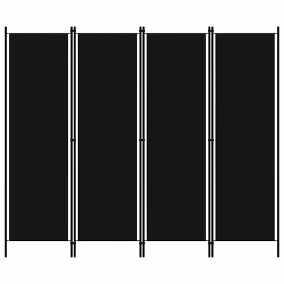Paravento a 4 Pannelli Nero 200x180 cm