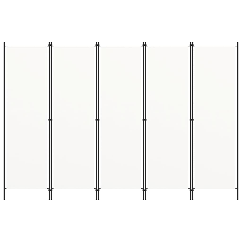 Paravento a 5 Pannelli Bianco 250x180 cm - homemem39