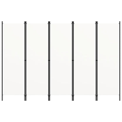 Paravento a 5 Pannelli Bianco 250x180 cm