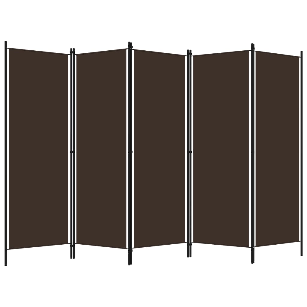Paravento a 5 Pannelli Marrone 250x180 cm - homemem39