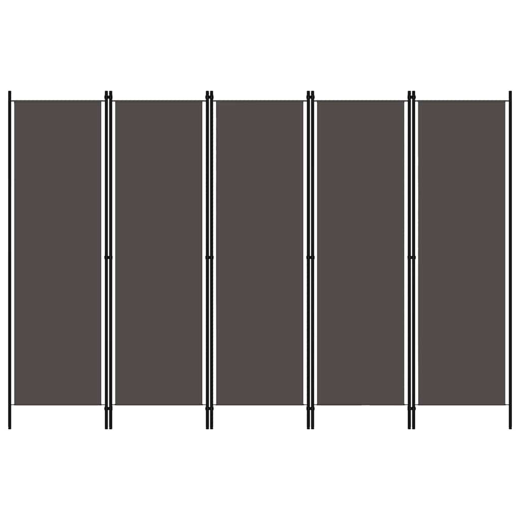 Paravento a 5 Pannelli Antracite 250x180 cm