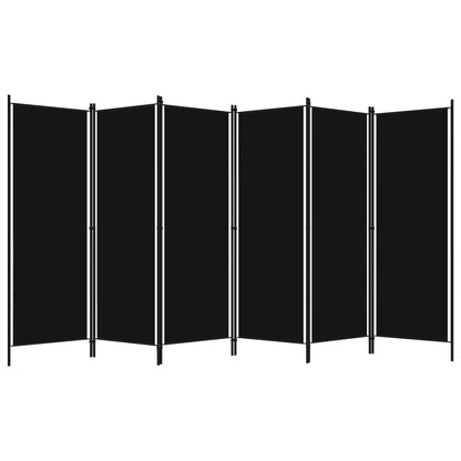 Paravento a 6 Pannelli Nero 300x180 cm